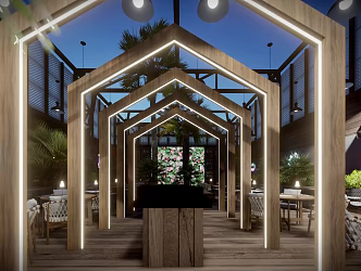 Roof Garden Modern Garden 3d model