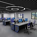 Modern Monitoring Room Data Center 3d model