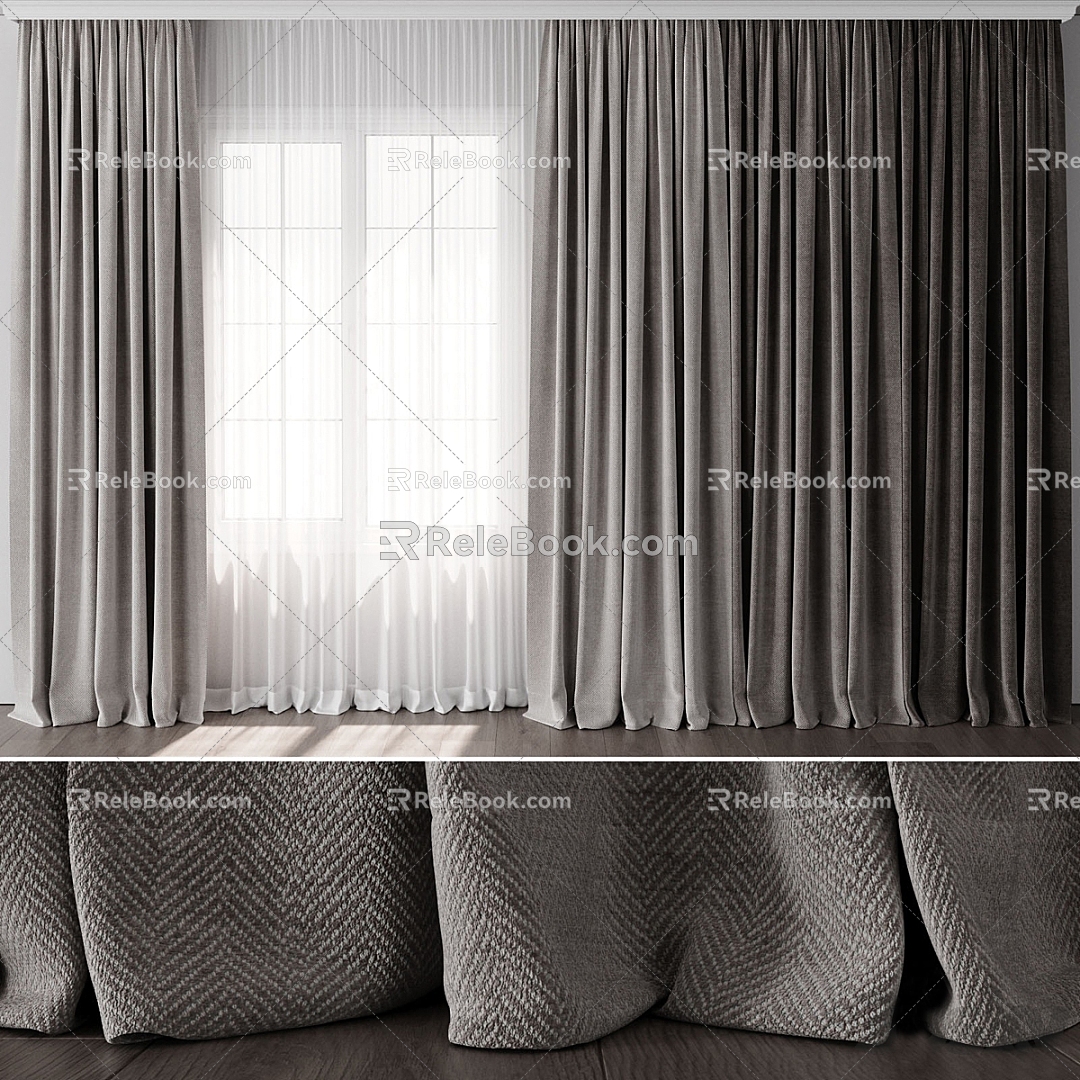 Modern Curtains 3d model