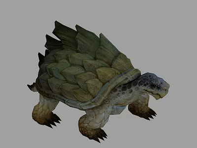 Aquatic Turtle With Unique Scaly Shell Structure Olive Green Coloration And Spotted Head 3d model