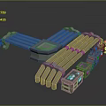 Industrial Piping System With Mechanical Components Control Boxes And Equipment Units