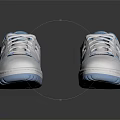 White And Blue Lace Up Casual Sneakers With Stylish Design And Comfortable Fit