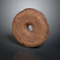Natural Stone Wood Circular Decorative Piece With Central Hole And Textured Surface Design