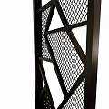 Geometric Design Black Metal Room Divider With Laser Cut Perforated Panels