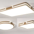 Modern Simple Ceiling Lights With Square Round Shapes And Wooden Gold Frames 3d model