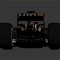 Renault Formula Race Car Black Red Gold Livery With Clear Total ESPN Logos Streamlined Design