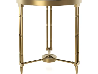 Brass Coffee Table with Bamboo Style Legs and Round Top for Modern Elegant Living Room 3d model
