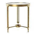 Brass Coffee Table with Bamboo Style Legs and Round Top for Modern Elegant Living Room