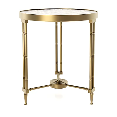 Brass Coffee Table with Bamboo Style Legs and Round Top for Modern Elegant Living Room 3d model