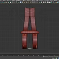 Unique Brown Wooden Single Chair With Green Cushion Curved Backrest And Artistic Frame Design