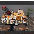 Modern Food Bread Cake Food 3d model