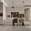Modern Living and Dining Room Interior With Sofa TV Wall Dining Table And Green Plant