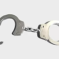 Shiny Silver Stainless Steel Handcuffs With Chain Link And Closed Cuffs