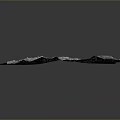 Gray Background Mountain Landscape Terrain Model With Rugged Texture And Rolling Topography