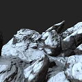 Natural Snowy Mountain Terrain Featuring Rocky Outcrops And Snow Covered Cave