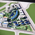 Modern High Rise Office Building With Landscaped Gardens And Water Feature
