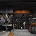 Contemporary Restaurant Interior Design With Wooden Tables Chairs And Floor To Ceiling Windows
