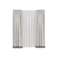 Simple Modern Double Layer Beige Curtains With White Sheer For Window Decoration