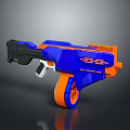 Blue And Orange NINPLUS Toy Gun With Geometric Design And Black Handle