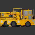 Different Types of Yellow and White Construction Vehicle Models Arranged in a Row