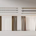 Modern Curtain Styles With White Sheer And Brown Fabric And Decorative Rods