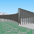 Modern Post Station Public Building Visitor Center Building Exhibition Hall Small Public Building Cafe Building Post Station Building 3d model