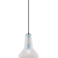 Modern Artistic Chandelier With Intricate Mesh Structure And Colorful Geometric Patterns