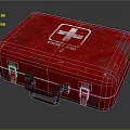 Red First Aid Kit with White Cross Symbol Essential Medical Device for Emergency Use