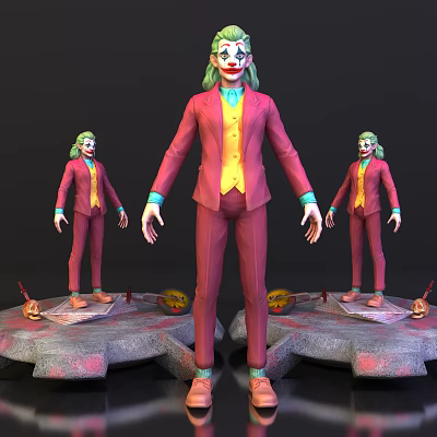 Modern game character clown 3d model Modern game character clown 3d model