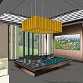 Modern Sales Office Interior With Marble Reception Desk Display Area And Seating
