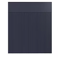 Modern Dark Wardrobe With Vertical Slat Panels Illuminated Open Shelf And Drawers