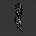 Dragon Shaped Weapon 3D Model With Black Metallic Design And Intricate Coiled Body