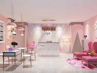 Light Luxury Nail Shop 3d model