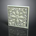White Square Decorative Panel With Intricate Floral Pattern For Home Living Supplies