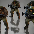 Modern game character bear 3d model