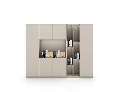 Modern File Cabinet With Open Storage Shelves And Closed Cabinets For Organized Files 3d model