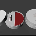 Shiseido White Round Cosmetic Boxes Featuring Flower Design Open Case And Red Section