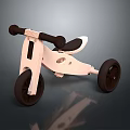 Wooden Kids Tricycle Featuring Black Wheels Seat And Simple Design For Children