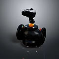 Modern Industrial Lighting Fixture Combination With Black Frame And Orange Accents