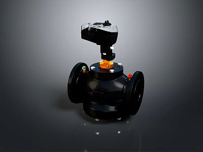 Pipe water pipe valve iron pipe fitting flange tee joint pipe water pipe valve 3d model