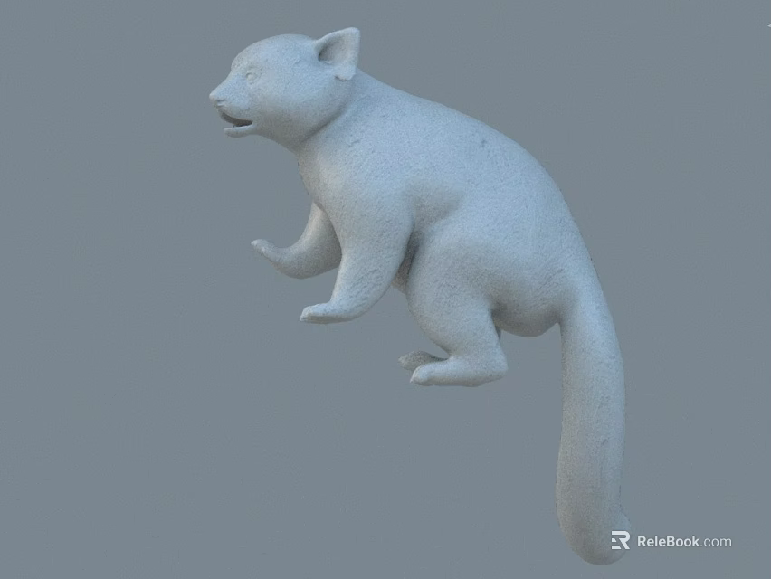 Realistic Reptile 3D Model with White Texture Standing Pose and Long Tail 3d model 