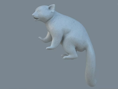 Realistic Reptile 3D Model with White Texture Standing Pose and Long Tail 3d model