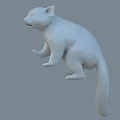 Realistic Reptile 3D Model with White Texture Standing Pose and Long Tail 3d model