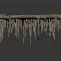 Natural Rocky Square Platform With Rough Surface And Hanging Stalactite Formations