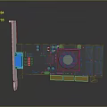 Electronic PCIe Circuit Board With Cooling Fan Heat Sink And Blue Components
