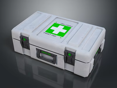 White First Aid Kit Pro With Green Cross Symbol And Durable Storage Case 3d model