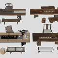 Tea Table and Chair Tea Table Tea Table Poor Table and Chair Combination 3d model