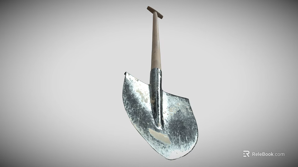 Durable Hardware Tool Shovel With Metal Blade And Wooden Handle For Construction And Gardening Use 3d model 
