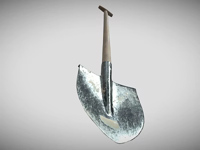 Durable Hardware Tool Shovel With Metal Blade And Wooden Handle For Construction And Gardening Use 3d model