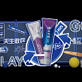 Fun Ping Pong Photo Check In Spot With Blue Decor Toothpaste Products And Colorful Balls